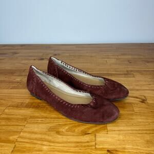 Jack Rogers Bordo Maroon Suede Ballet Flats Size 7.5